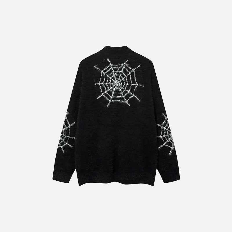Vintage Zipper Spider Web Sweater
