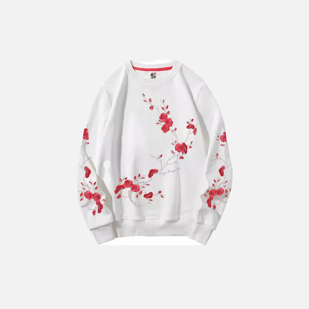 Plum Blossom Embroidery Sweatshirt
