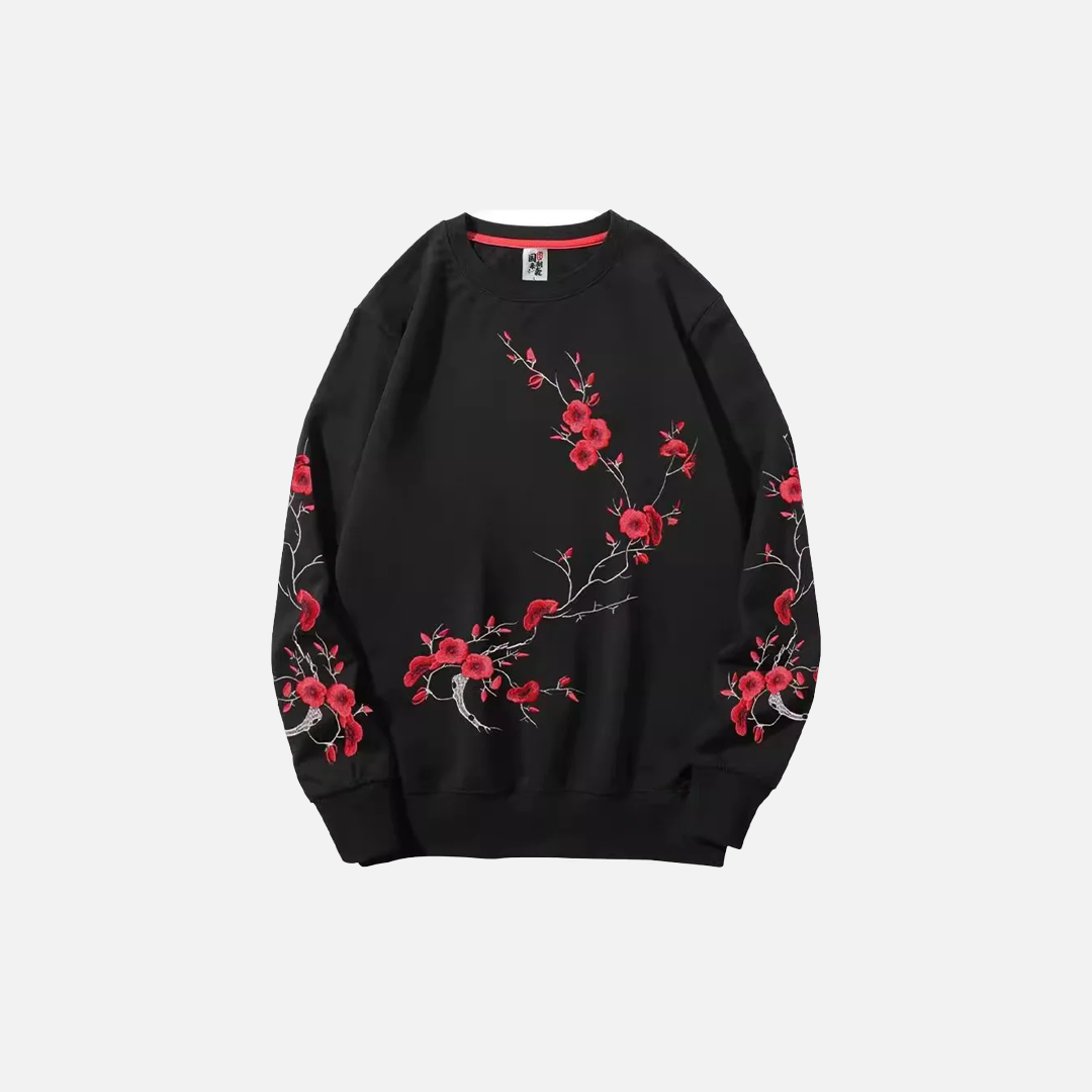 Plum Blossom Embroidery Sweatshirt
