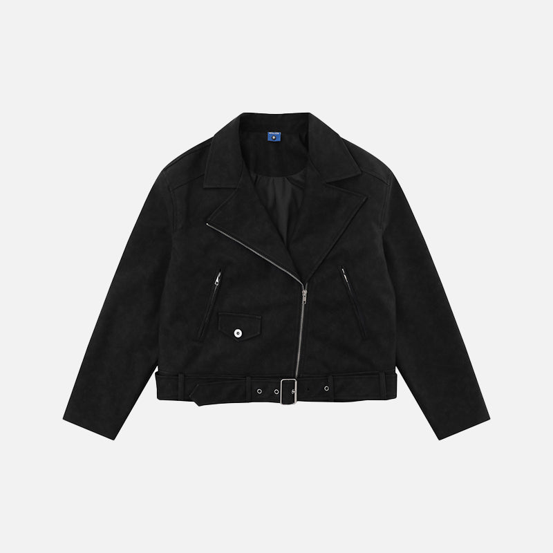 Distressed Punk Biker Leather Jacket