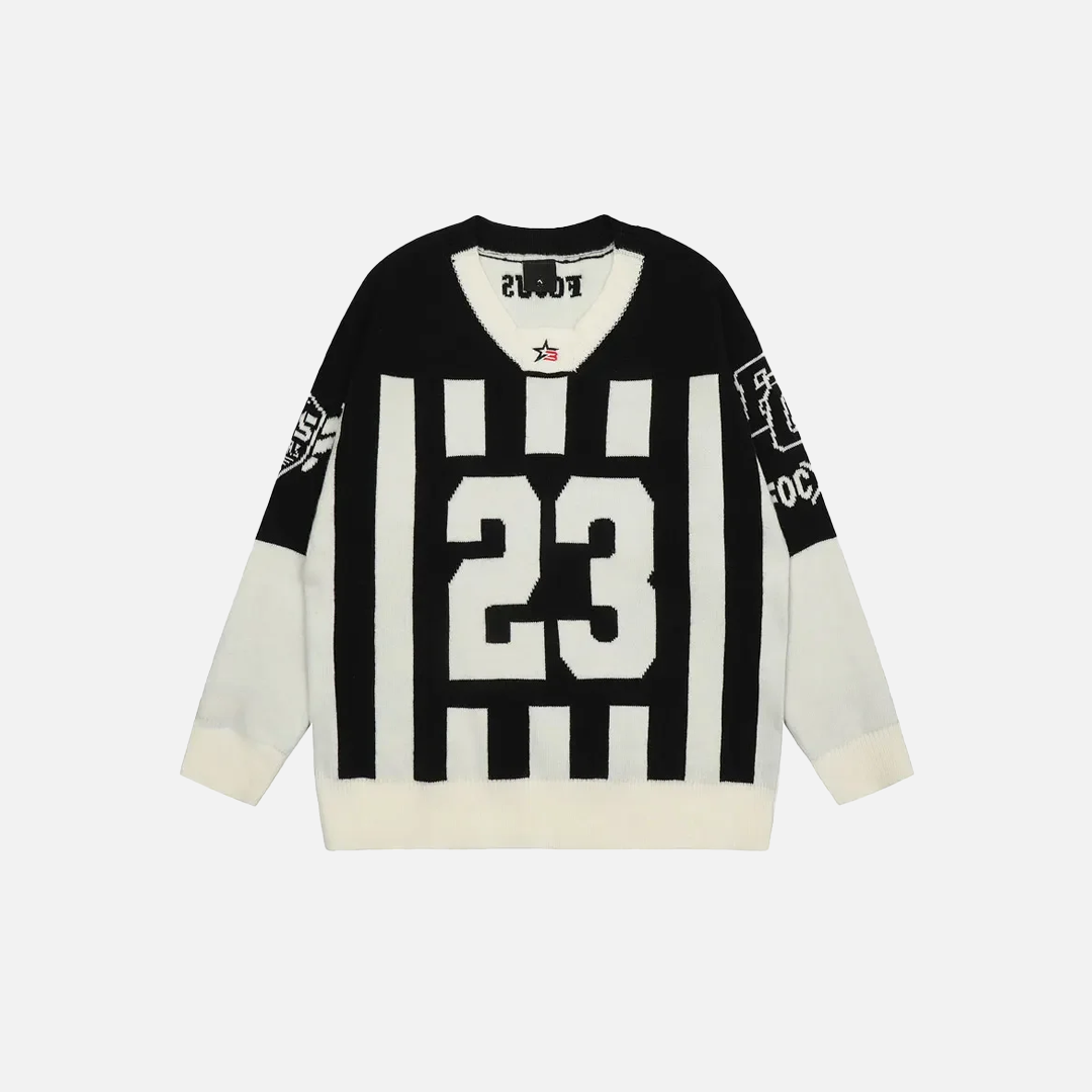 Vintage Knitted Patchwork Racing Sweater