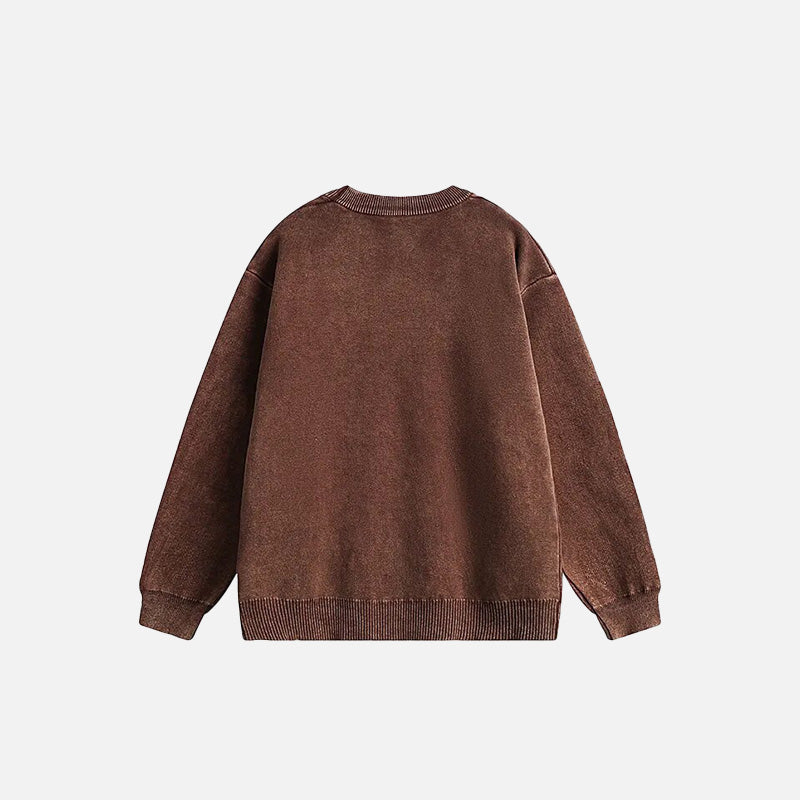 Patched Solid Color Sweatshirt
