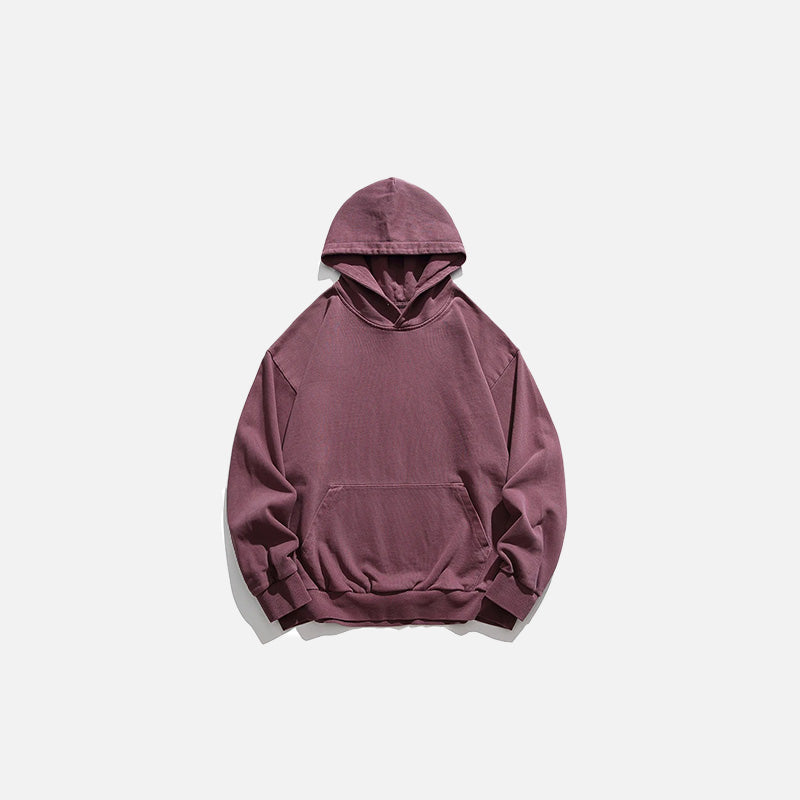 Front view of the red Shadow Vibe Hoodie in a gray background