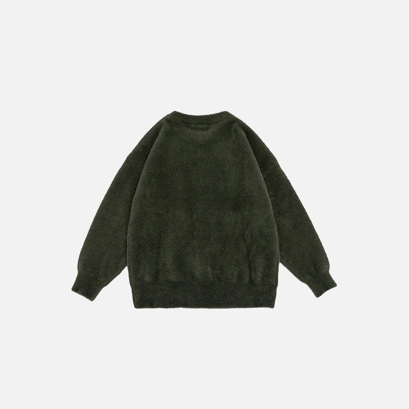 Fuzzy Cozy Knitted Sweater