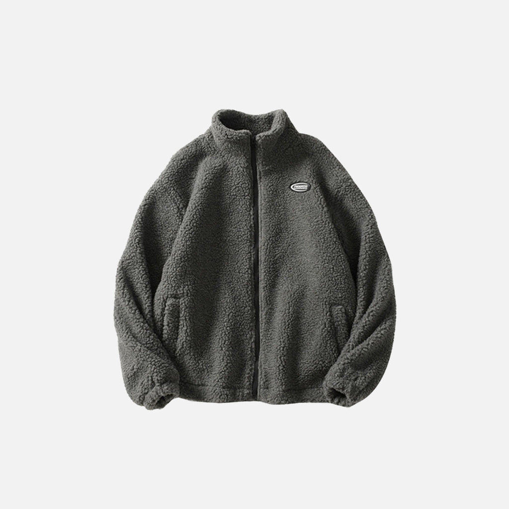 Solid Color Fuzzy Jacket