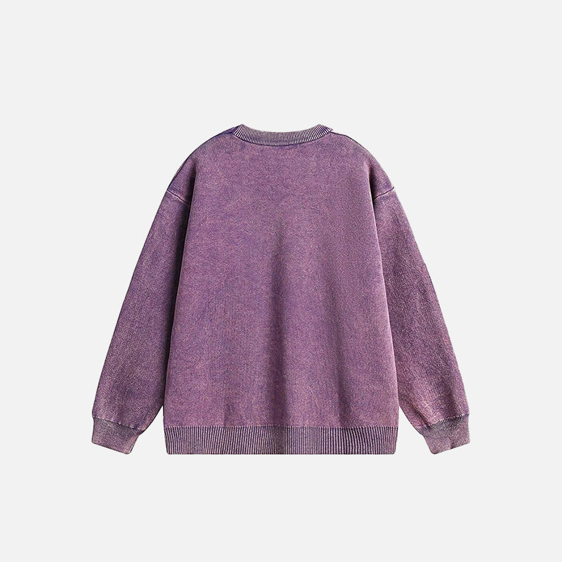 Patched Solid Color Sweatshirt