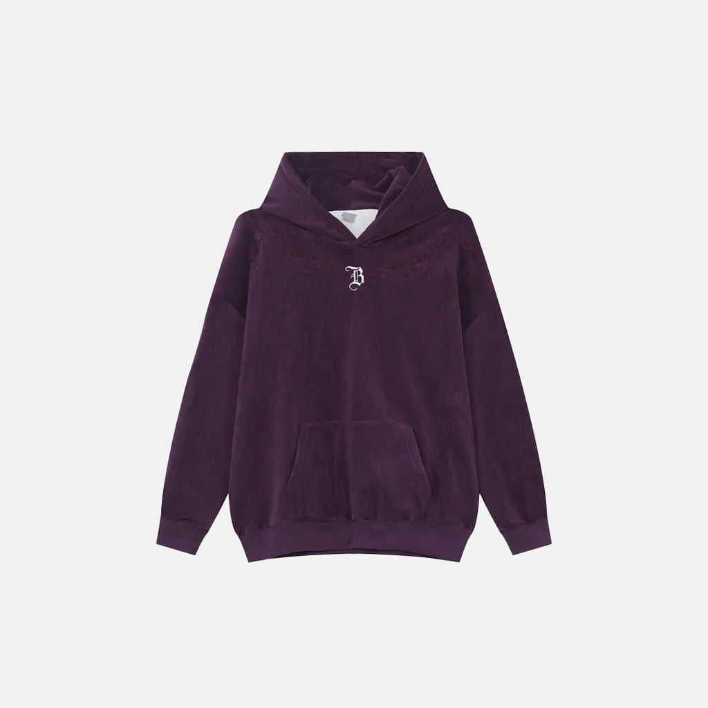 Embroidery Letter Loose Hoodie