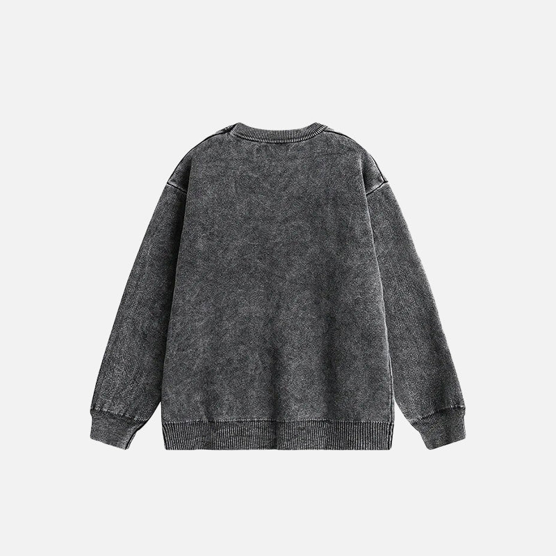 Patched Solid Color Sweatshirt