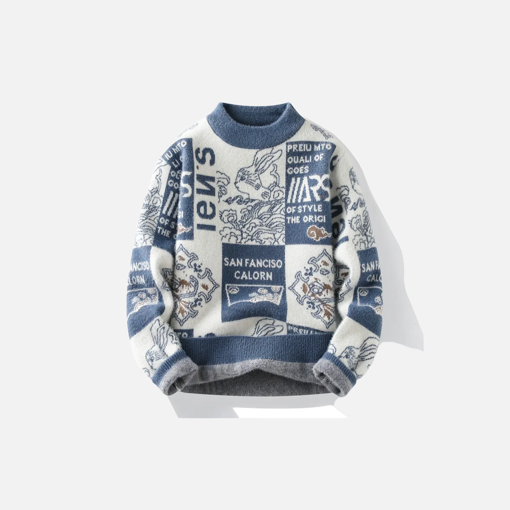 New Hip Hop Print Pullover Sweater
