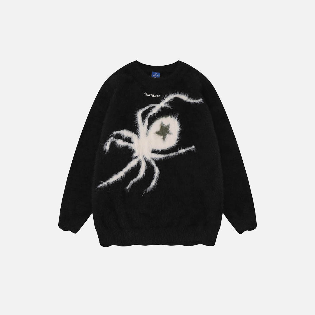Black Spider Star Sweater Goth Punk Sweater