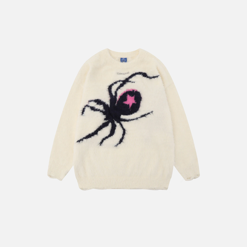 Black Spider Star Sweater Goth Punk Sweater