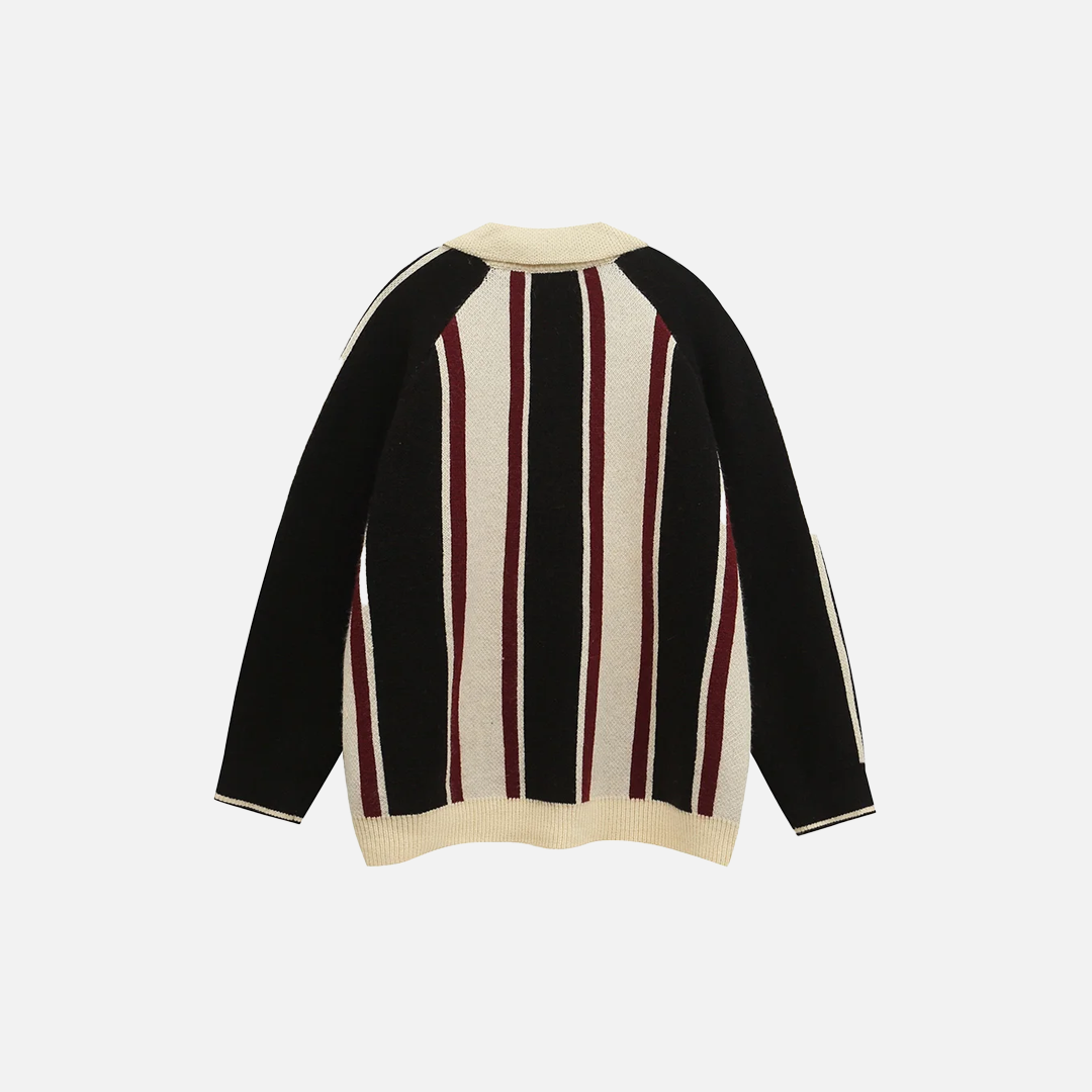 Retro Jacquard Knitted Mens Sweater