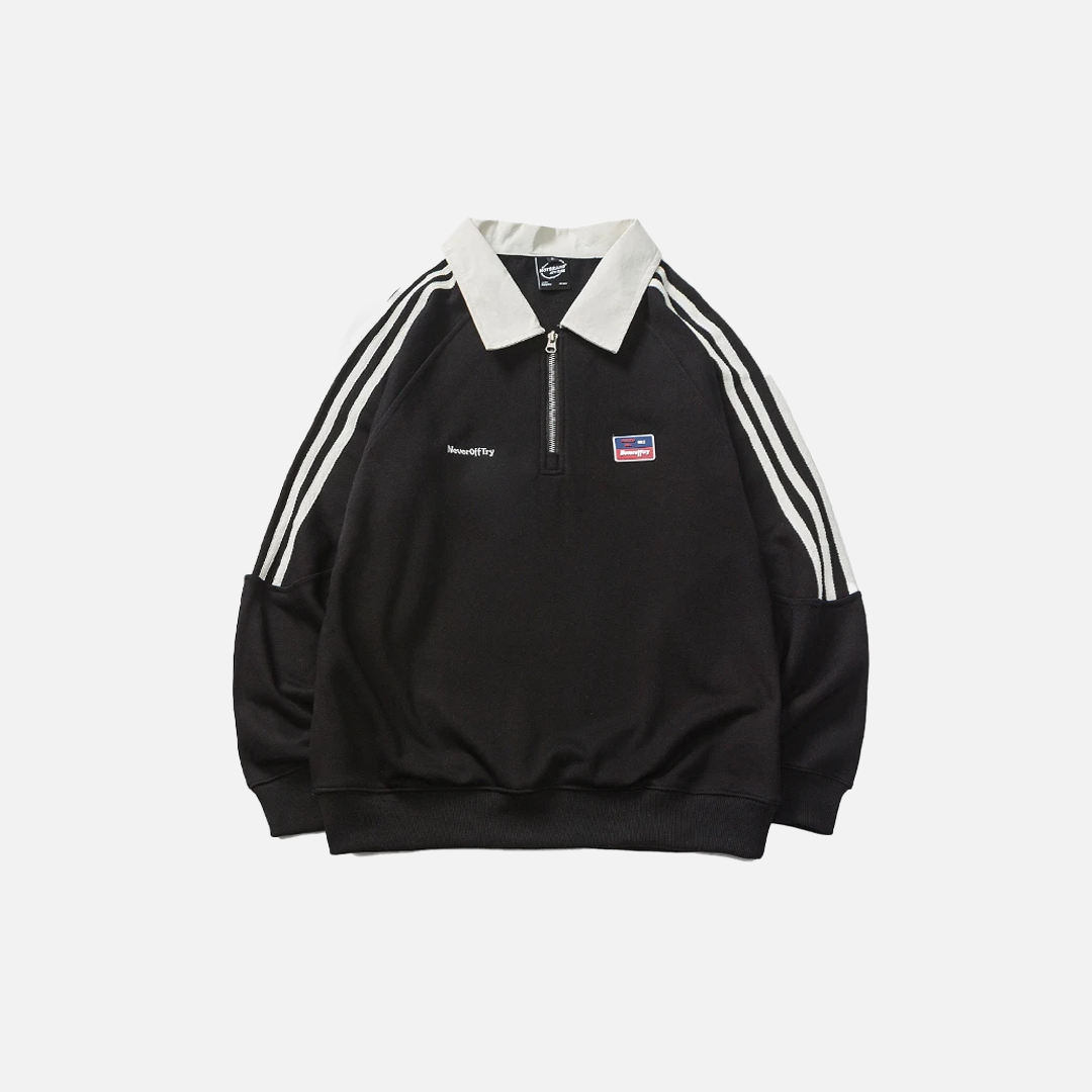 Oversize Racing Stripe Hip Sweatshirt