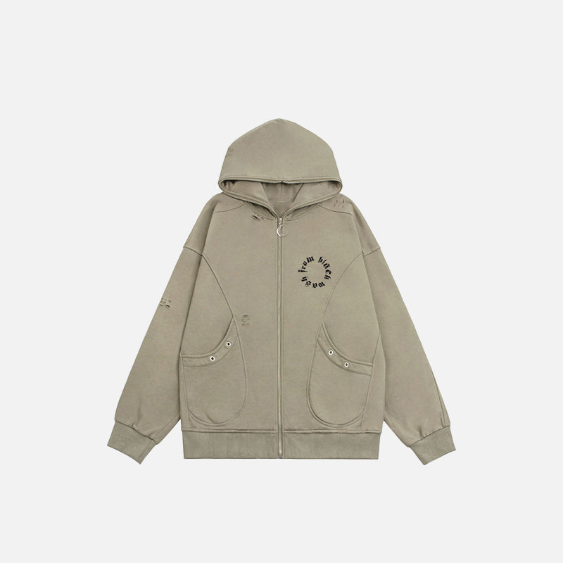 Vintage Moon Zip-up hoodie