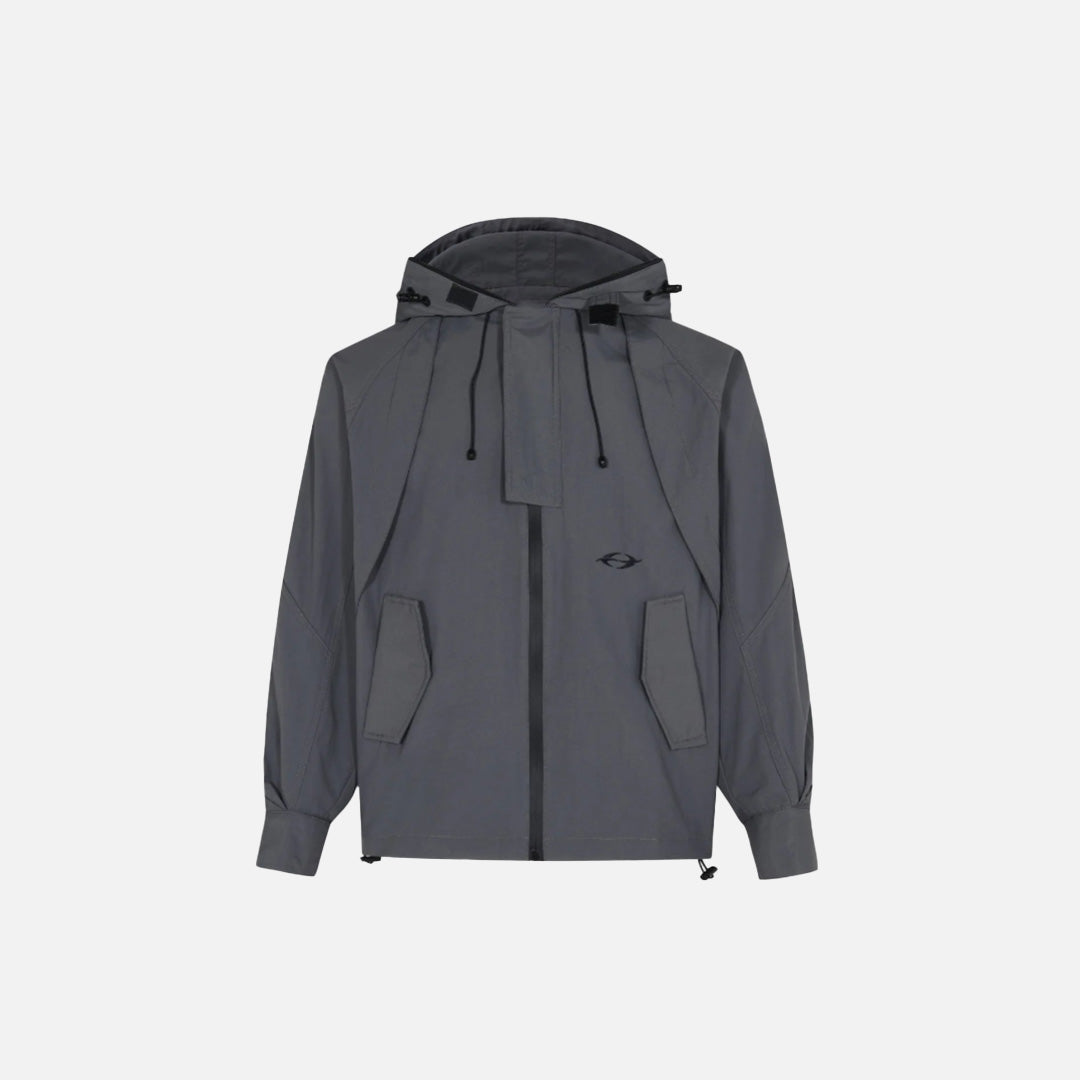 Front view of the gray Adventure Nomad Jacket in a gray background