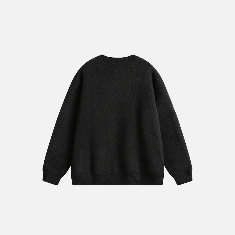 Stitched Ropes Embroidery Sweater