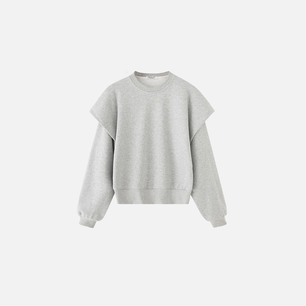 Pleated Casual Loose Pullover Sweatshirt