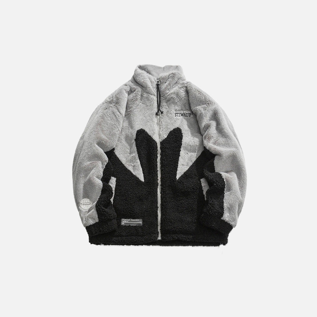 Front view of the black Dynamic Split Fleece Jacket in a gray background