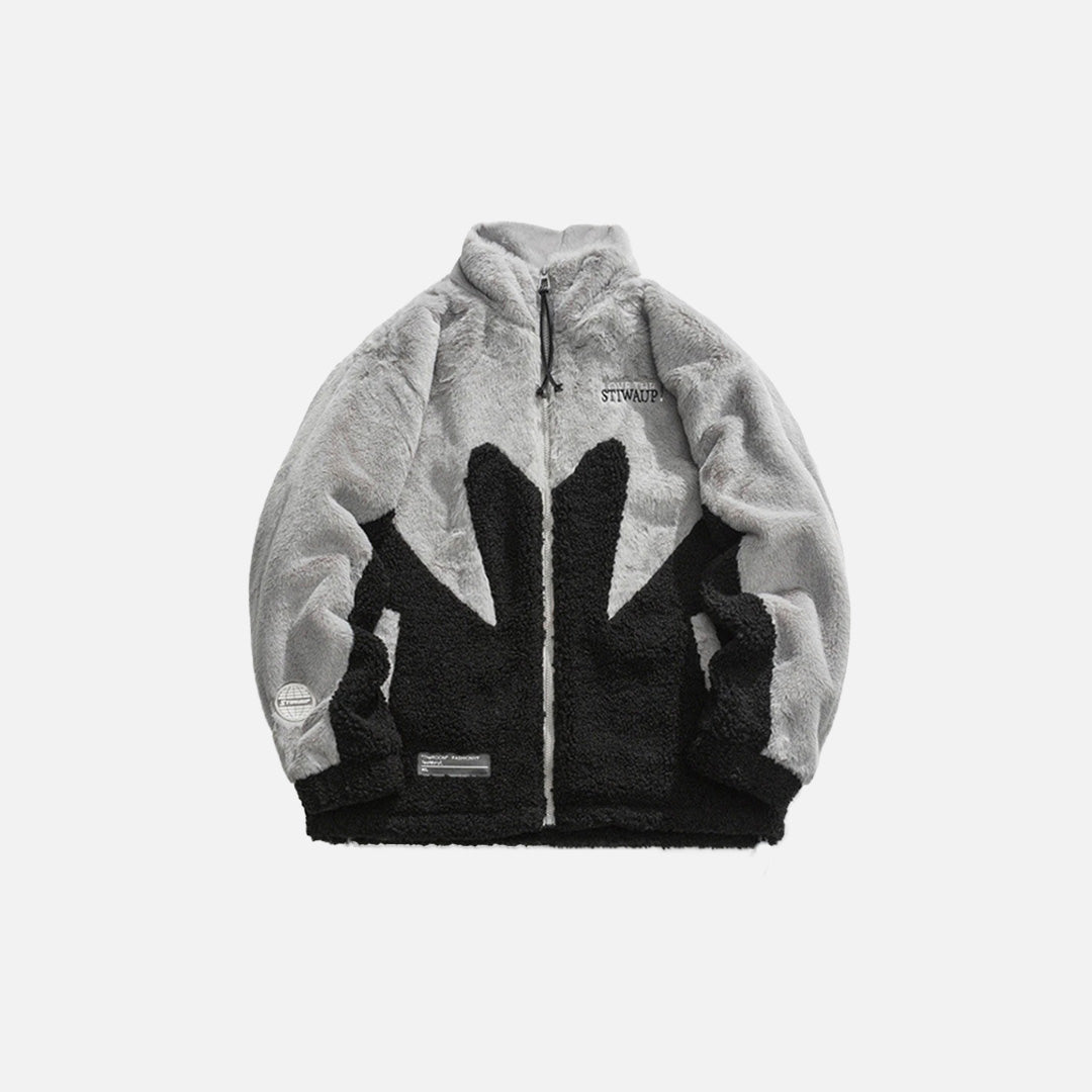 Front view of the black Dynamic Split Fleece Jacket in a gray background