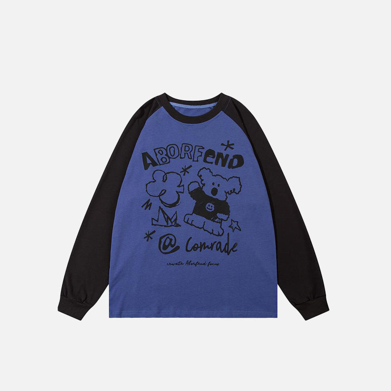 Dog Landscape Letter Print Sweatshirt
