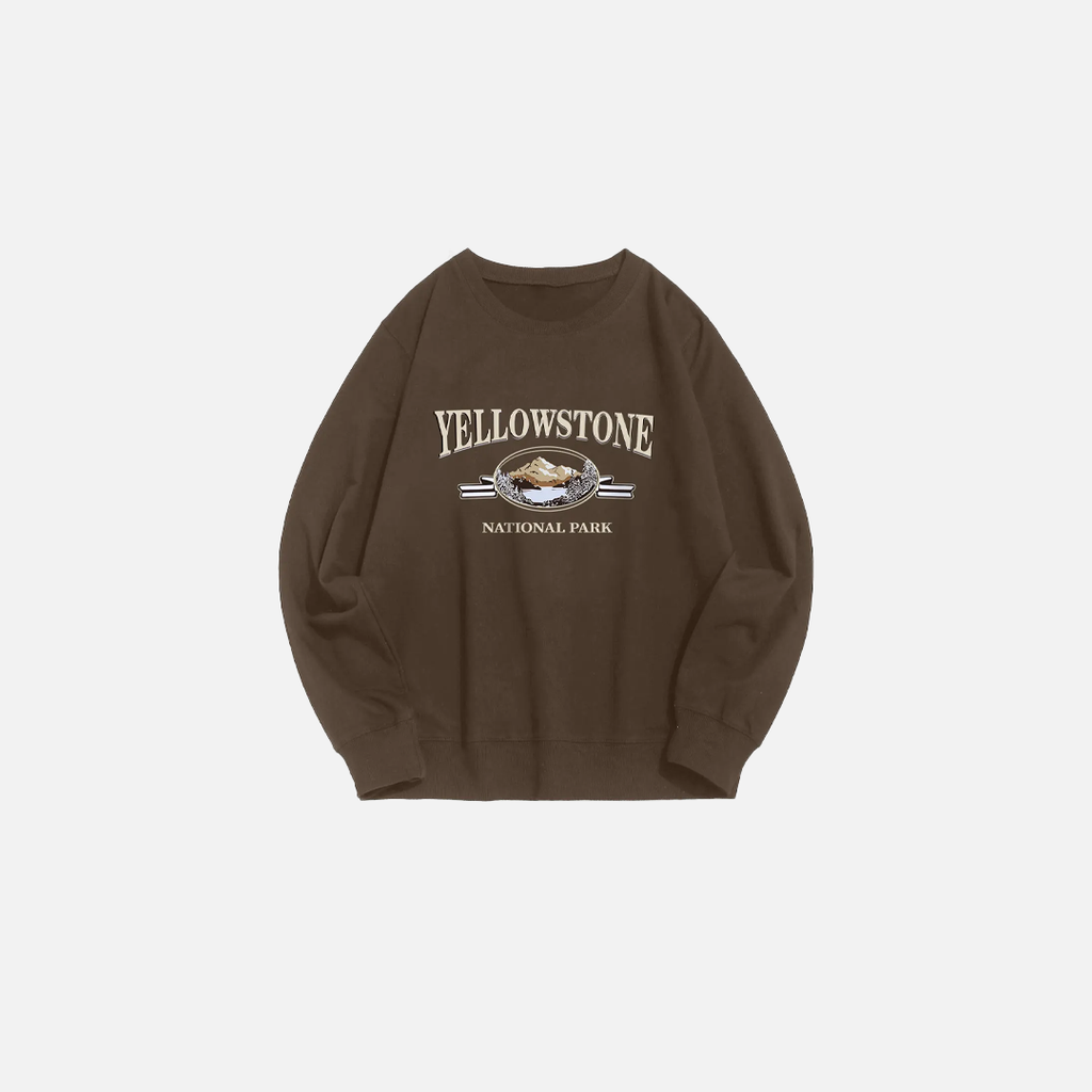 Yellow Stone Mountain Graphic Sweatshirt