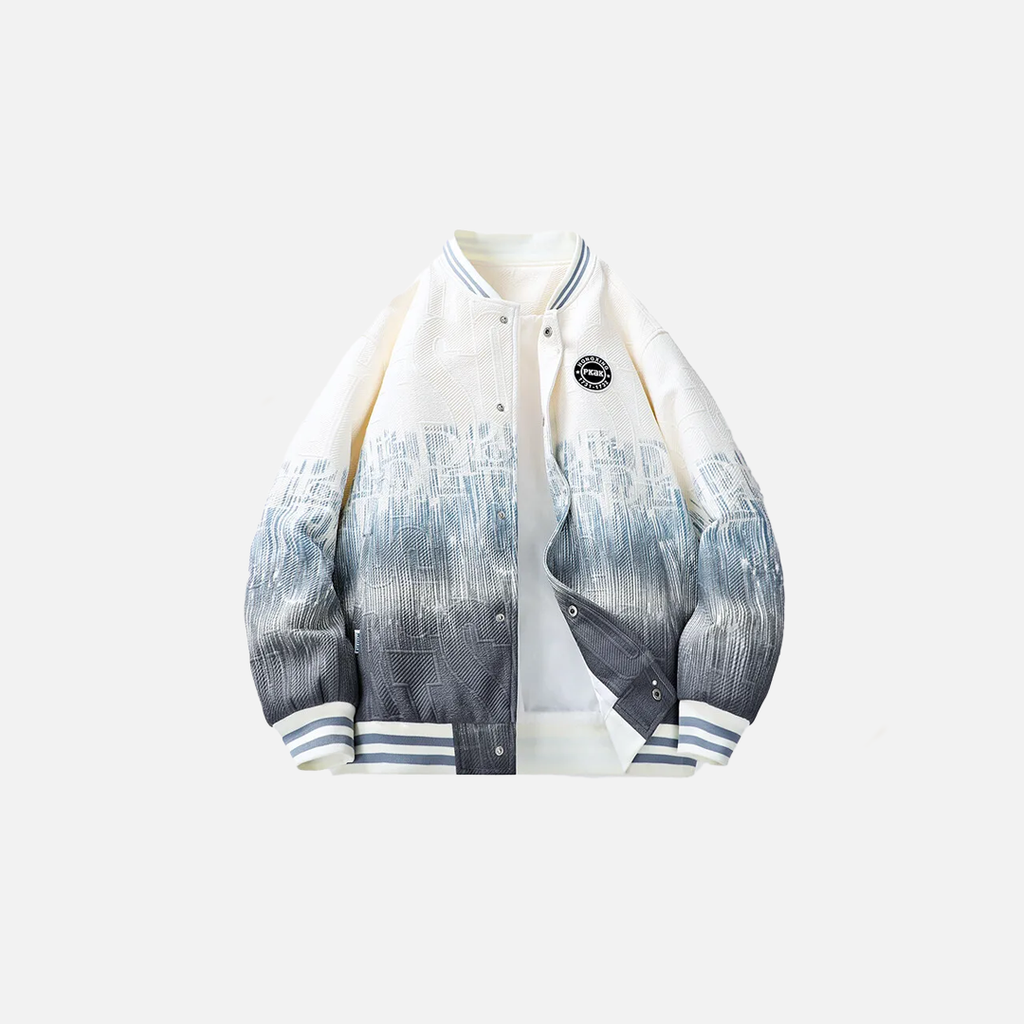 Vibrant Gradient Print Bomber Jacket