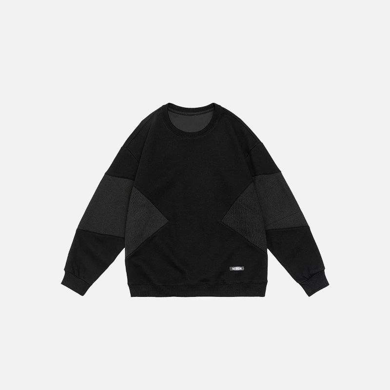 Front view of the black Bold Contrast Sweatshirt in a gray background