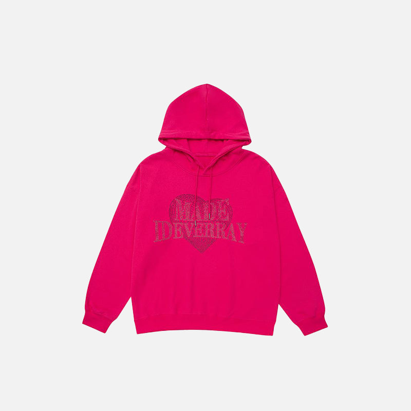Heart Shaped Letter Printed Hoodie