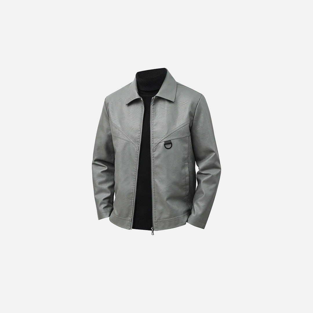 Slim Lapel Leather Jacket