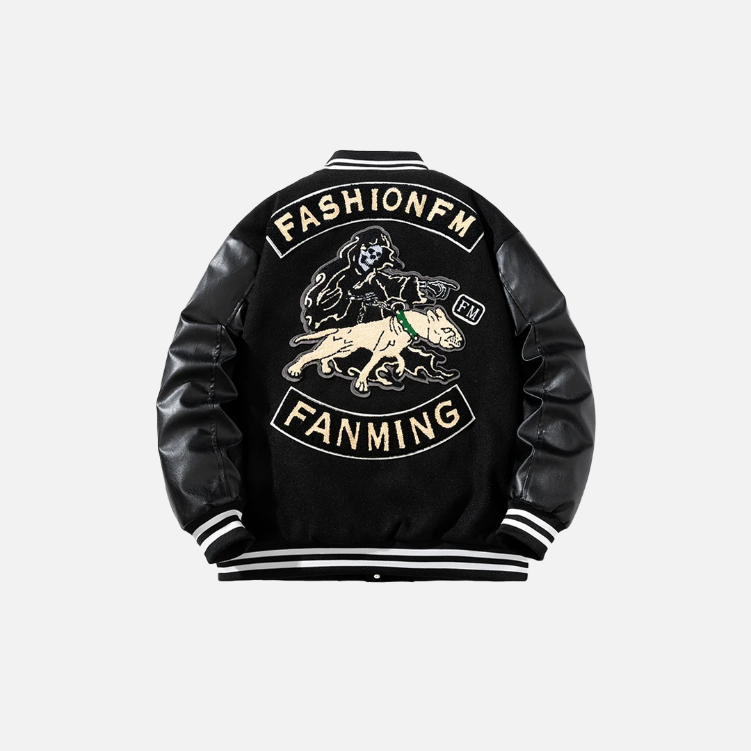 Winter Varsity Coat with Leather Sleeves Jacket