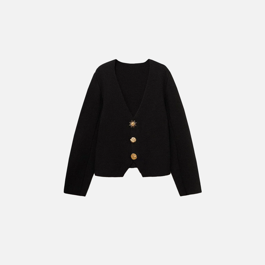 Chic V-Neck Knitted Cardigan