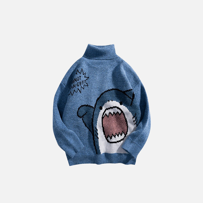 Oversized Scary Shark Knitted Sweater