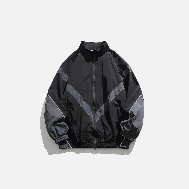 Striped Windbreaker Jacket