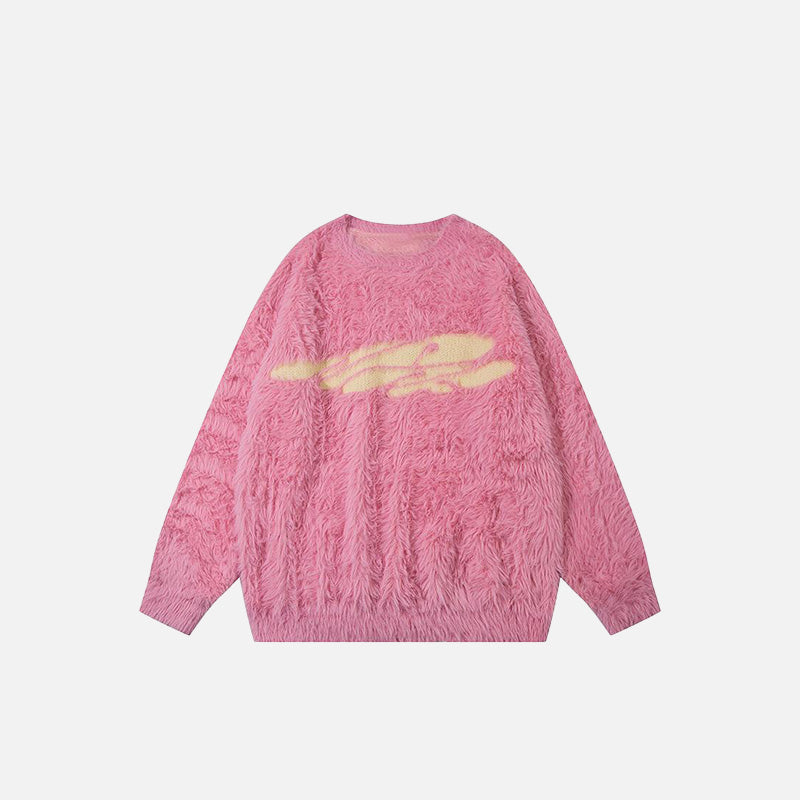 Y2k Fuzzy Knitted Sweater