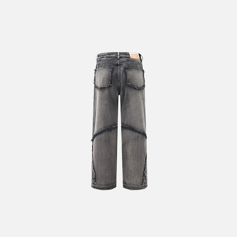 Crisscross Stitch Baggy Jeans