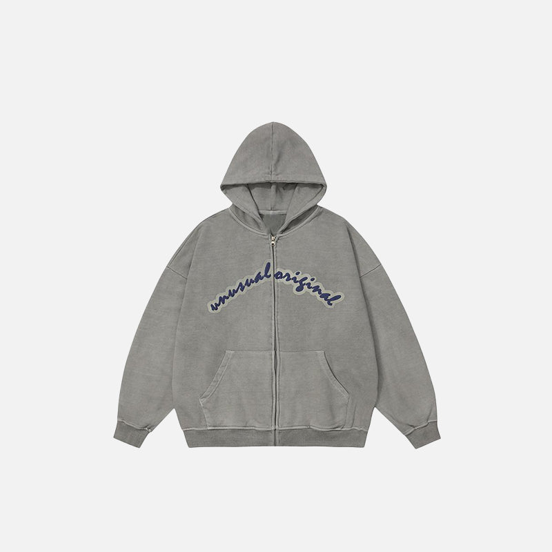 Washed Zip-up Hoodie