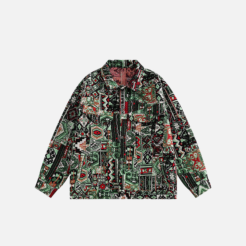 Vintage Ethnic Pattern Graphic Painting Jacket
