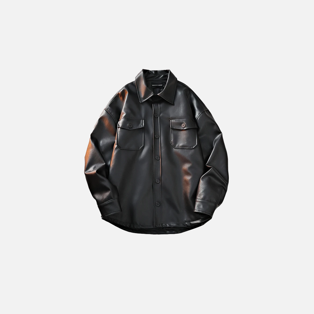 Stylish Long Leather Mens Jacket