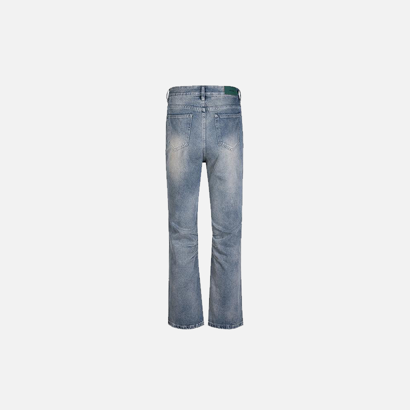 Folded Vintage Washed Denim Jeans