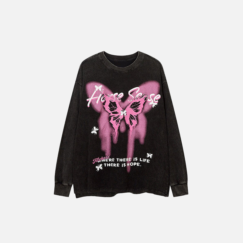 High Street Butterfly Washed Sweatshirt