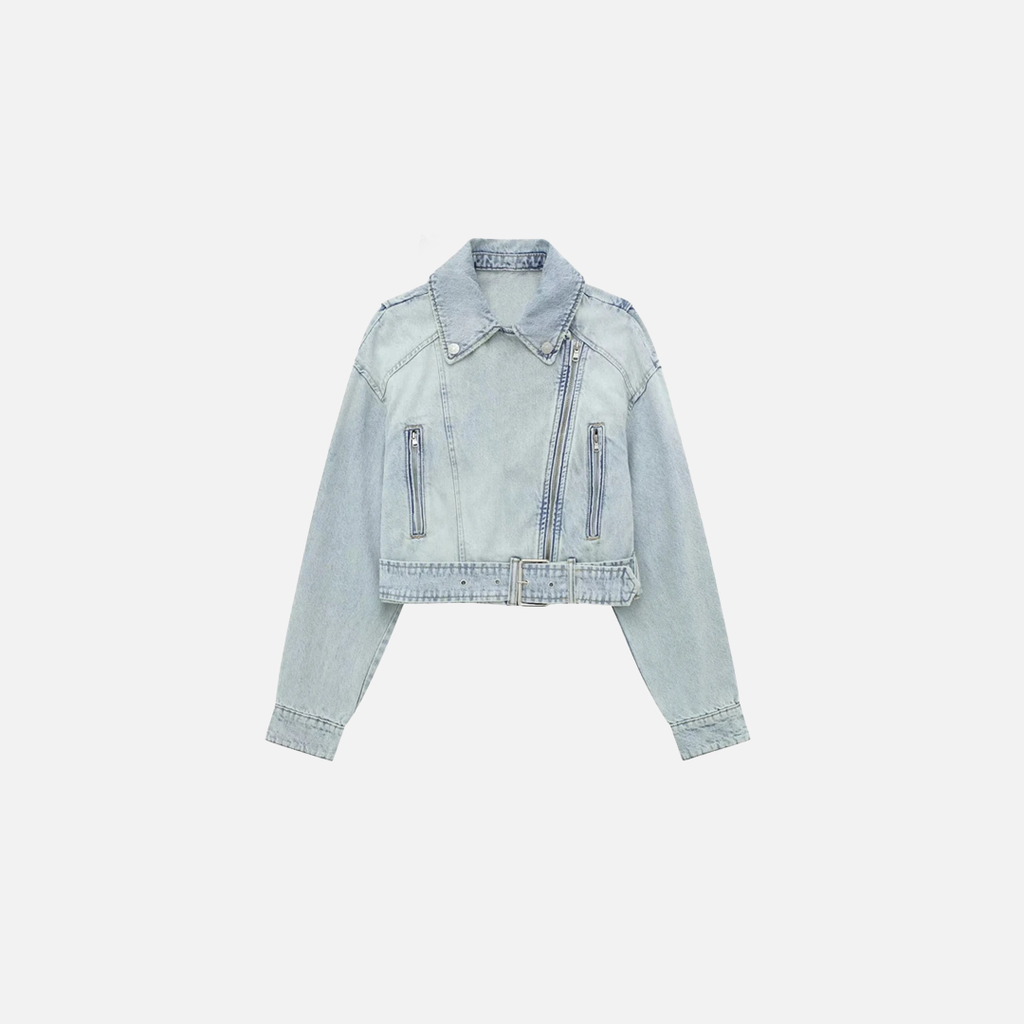 Vintage Denim Biker Jacket