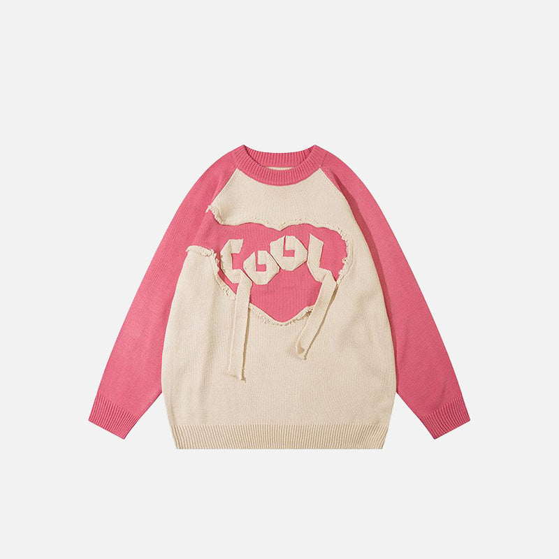 Heart Shaped Knitted Sweater