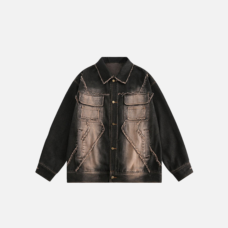 Washed Tie-dye Denim Jacket