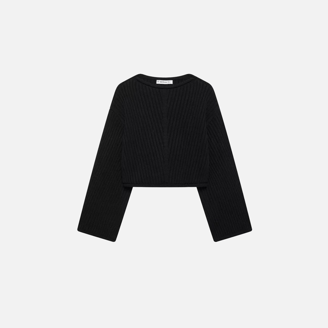Chic Black Knit Womens Sweater