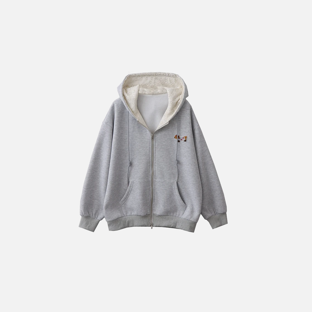 Velvet Embroidered Sweatshirt