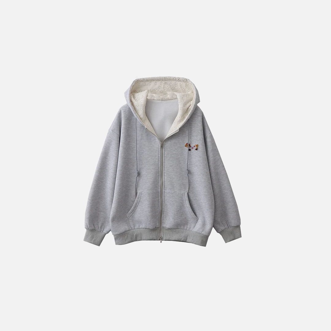 Velvet Embroidered Sweatshirt