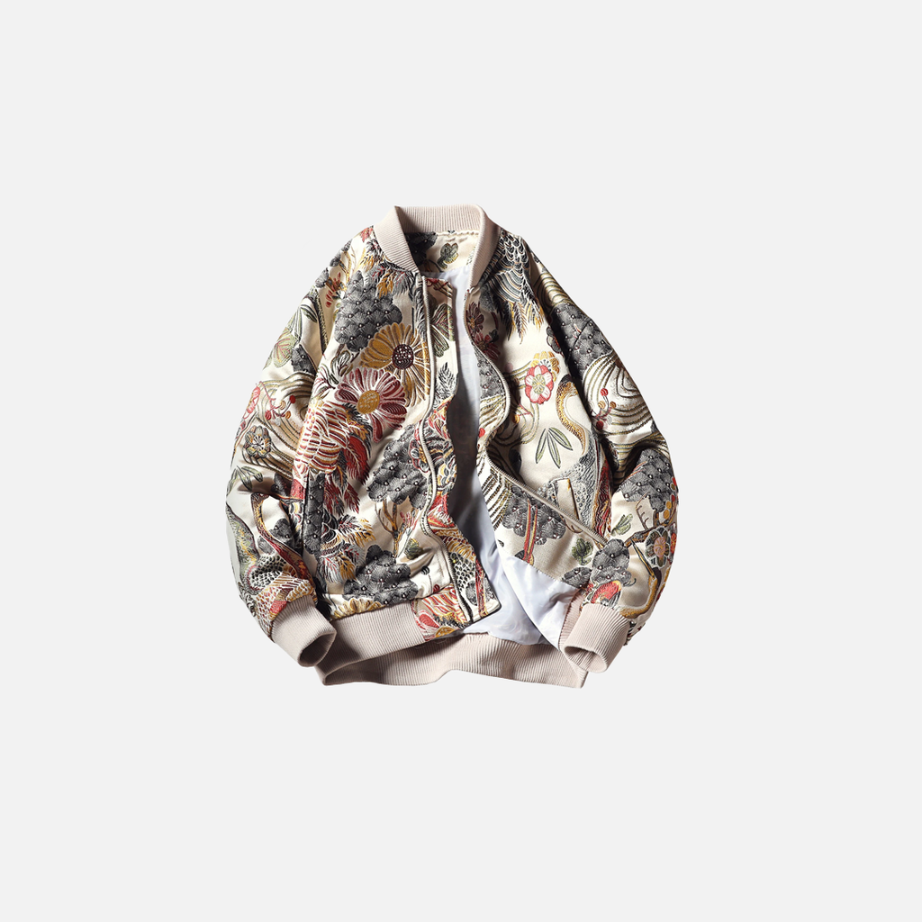 Bohemian Style Embroidered Stand Collar Jacket