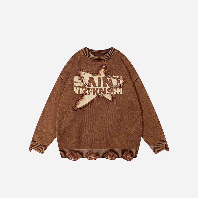 Start Embroidery Oversized Sweatshirt