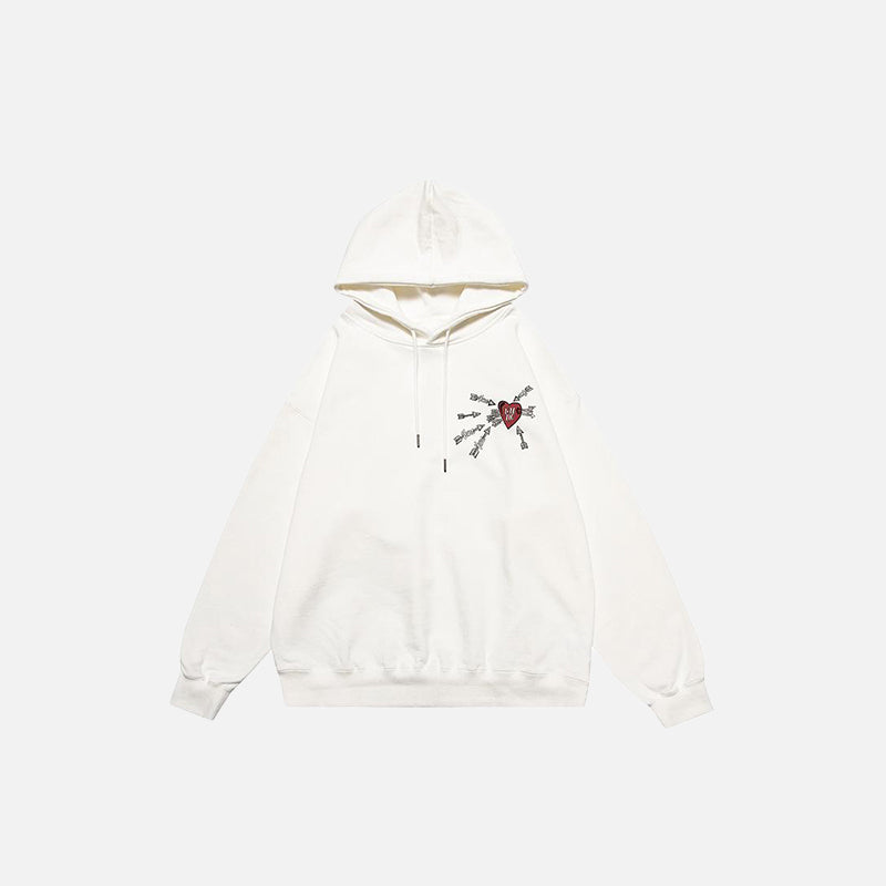 Loved Heart Embroidery Hoodie