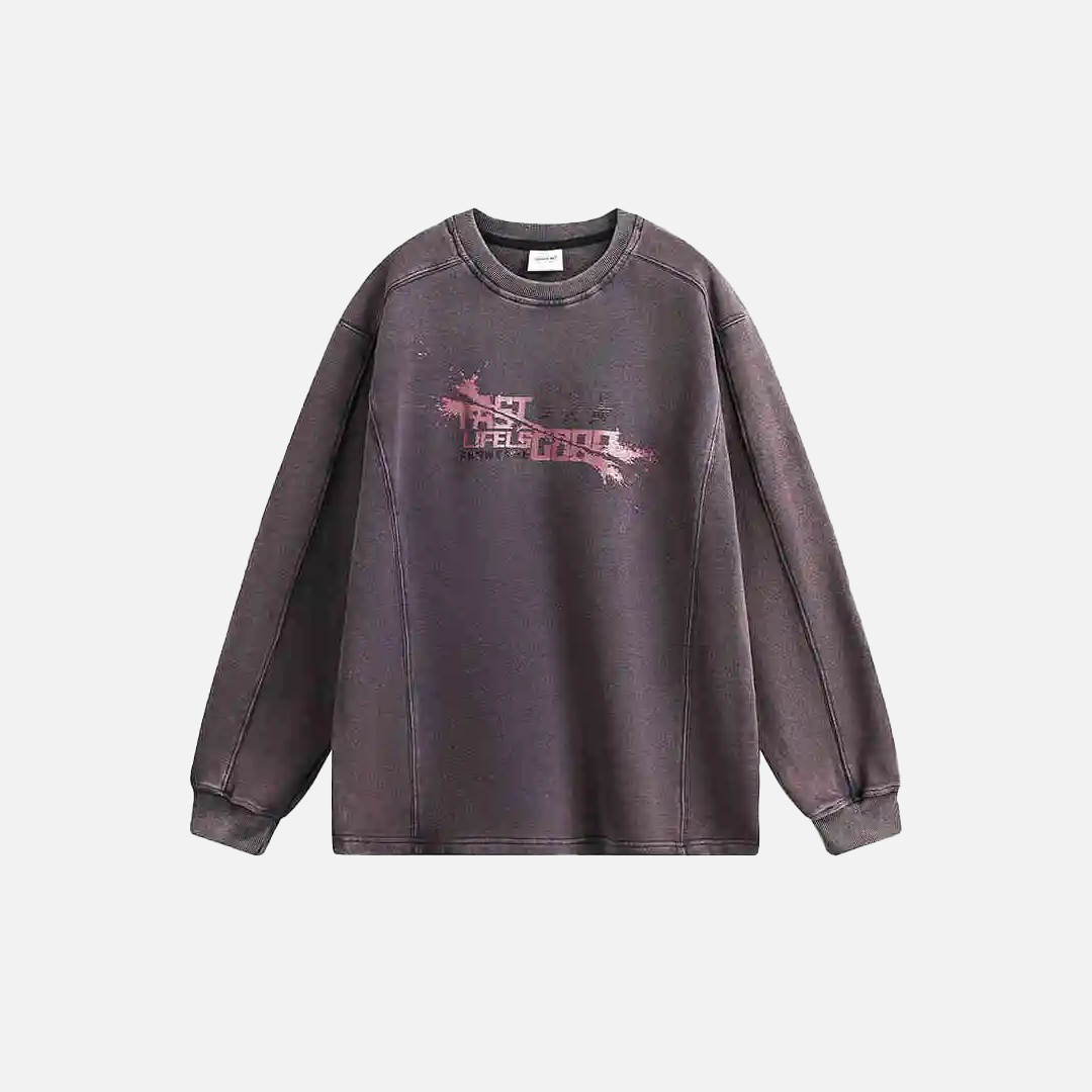 Distressed American Style Oversized Sweatshirt